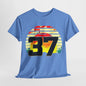 Lucky 37 Number Sunset T-Shirt | Unique Graphic Tee for Fans of Bold Style