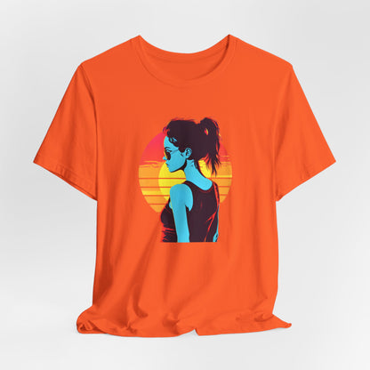 Sunset Girl In Blue T-shirt design