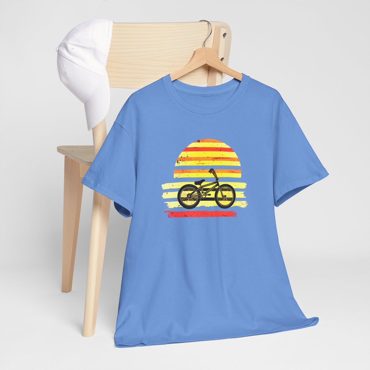 Striped BMX Bike Sunset T-shirt design