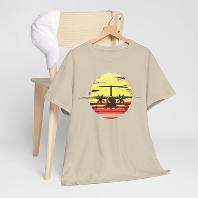 ATR-72 Turboprop Sunset Graphic T-Shirt – Aviation Art | Premium Cotton Tee