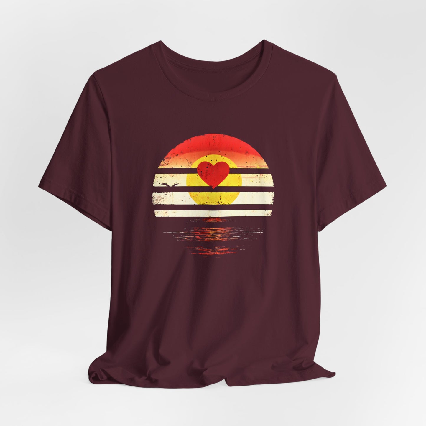 Beach Sunset With Heart T-shirt design