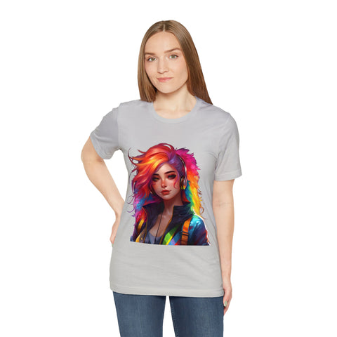 Rainbow Style Hair Avatar Girl T-Shirt