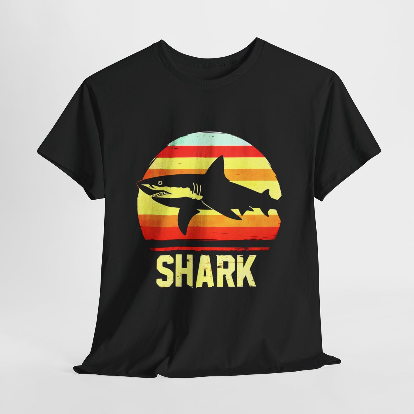 'Shark's Sunset' Graphic T-shirt - Bold Ocean Predator-Inspired Tee