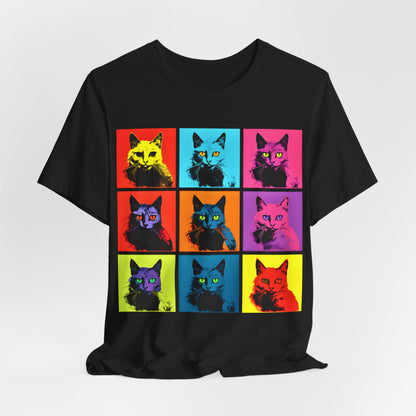 9 Andrew Warhol Style Cats T-shirt design