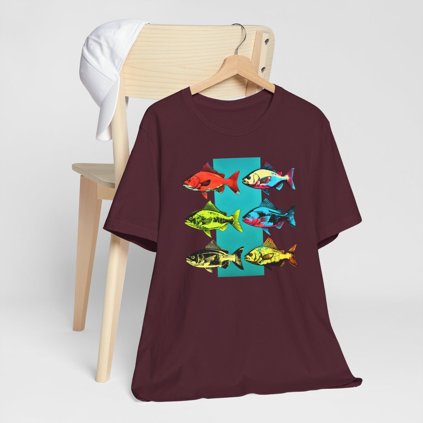 Six Andrew Warhol Style Fishes T-shirt design