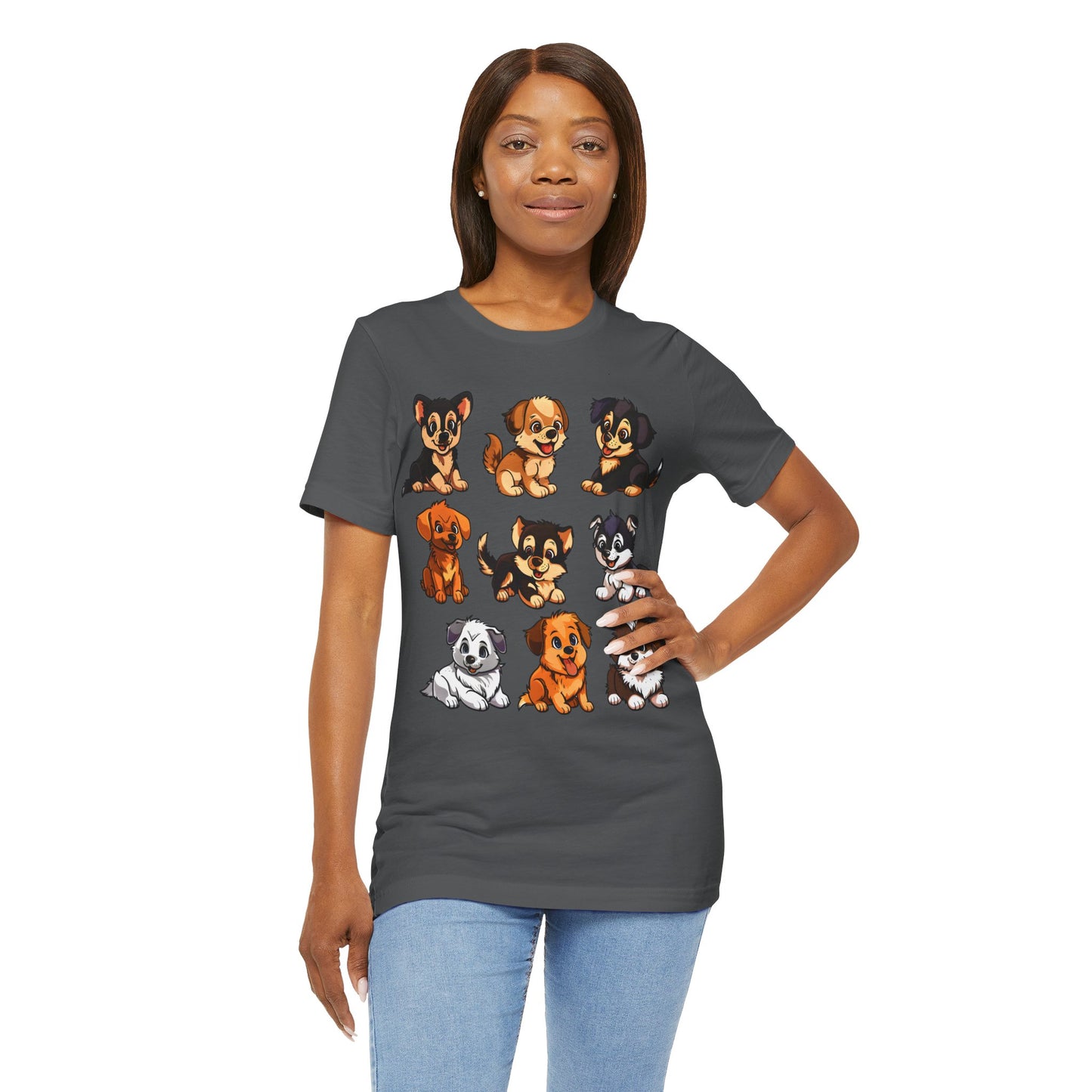 Nine Happy Puppies T-shirt design