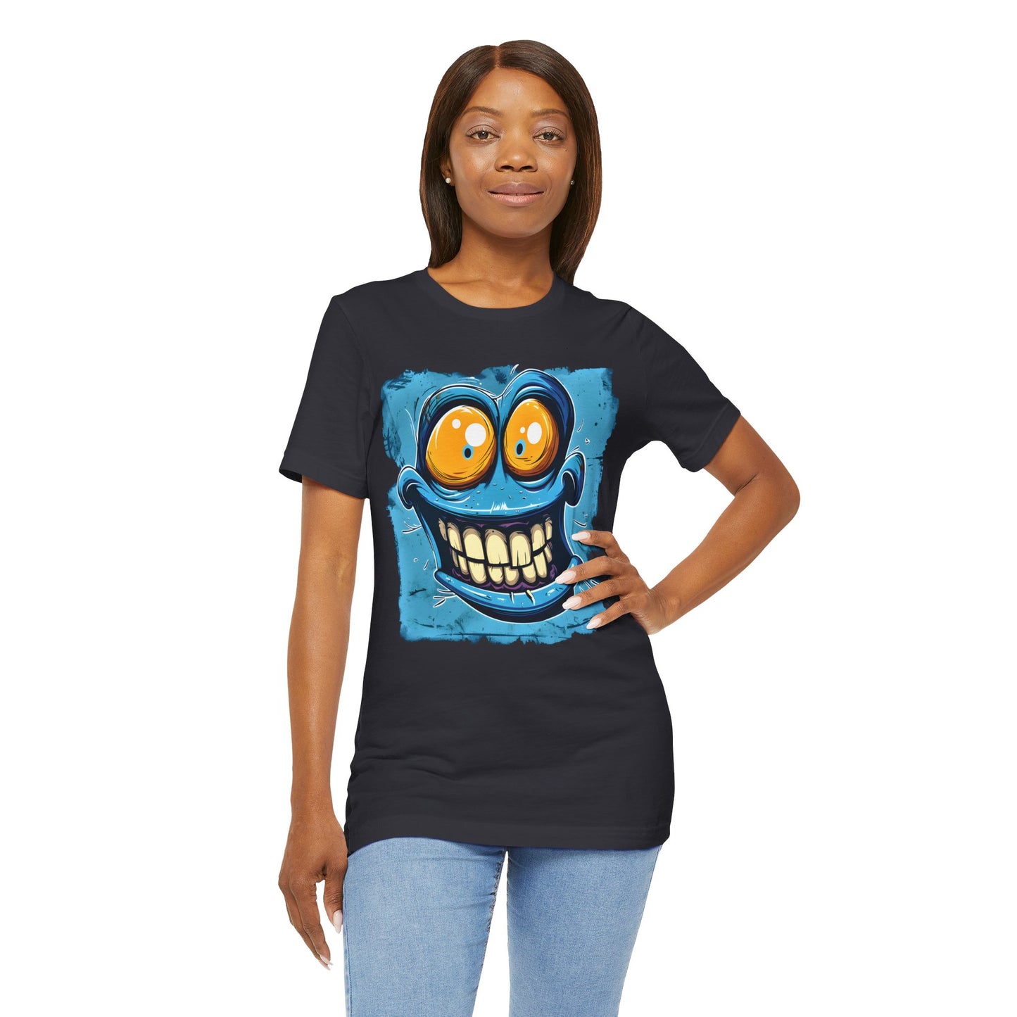 Blue Smiley Funny T-shirt design