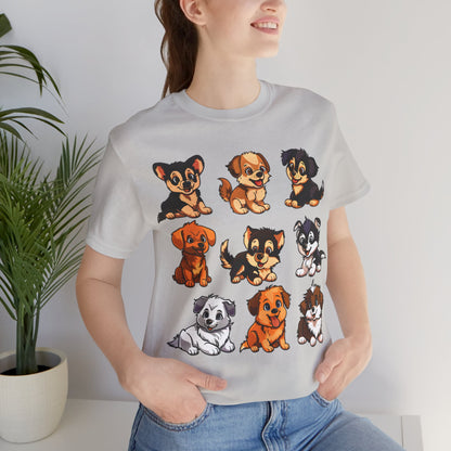 Nine Happy Puppies T-shirt design