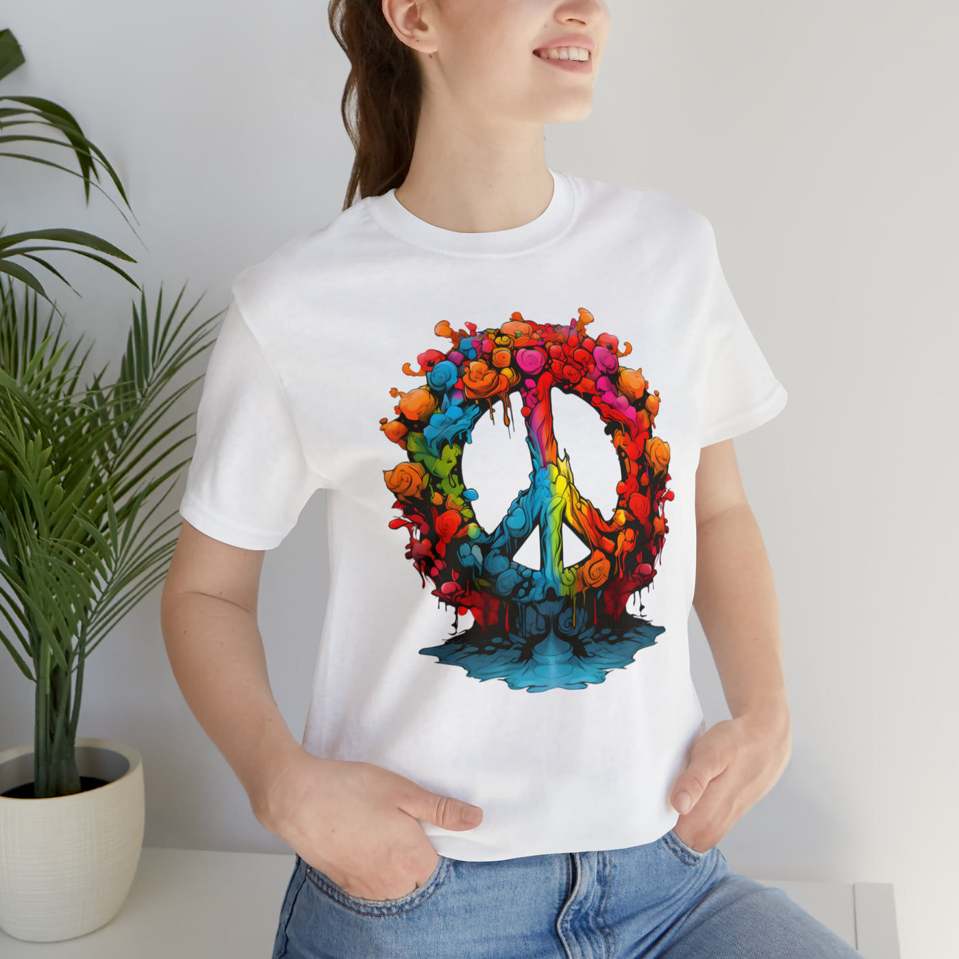 SAY NO TO WAR COLLECTION: PEACE AND LOVE SIGN IN BRIGHT COLORS