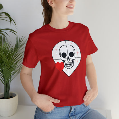 Graphical skeletons collection: Skull with a Heart Line art minimalist