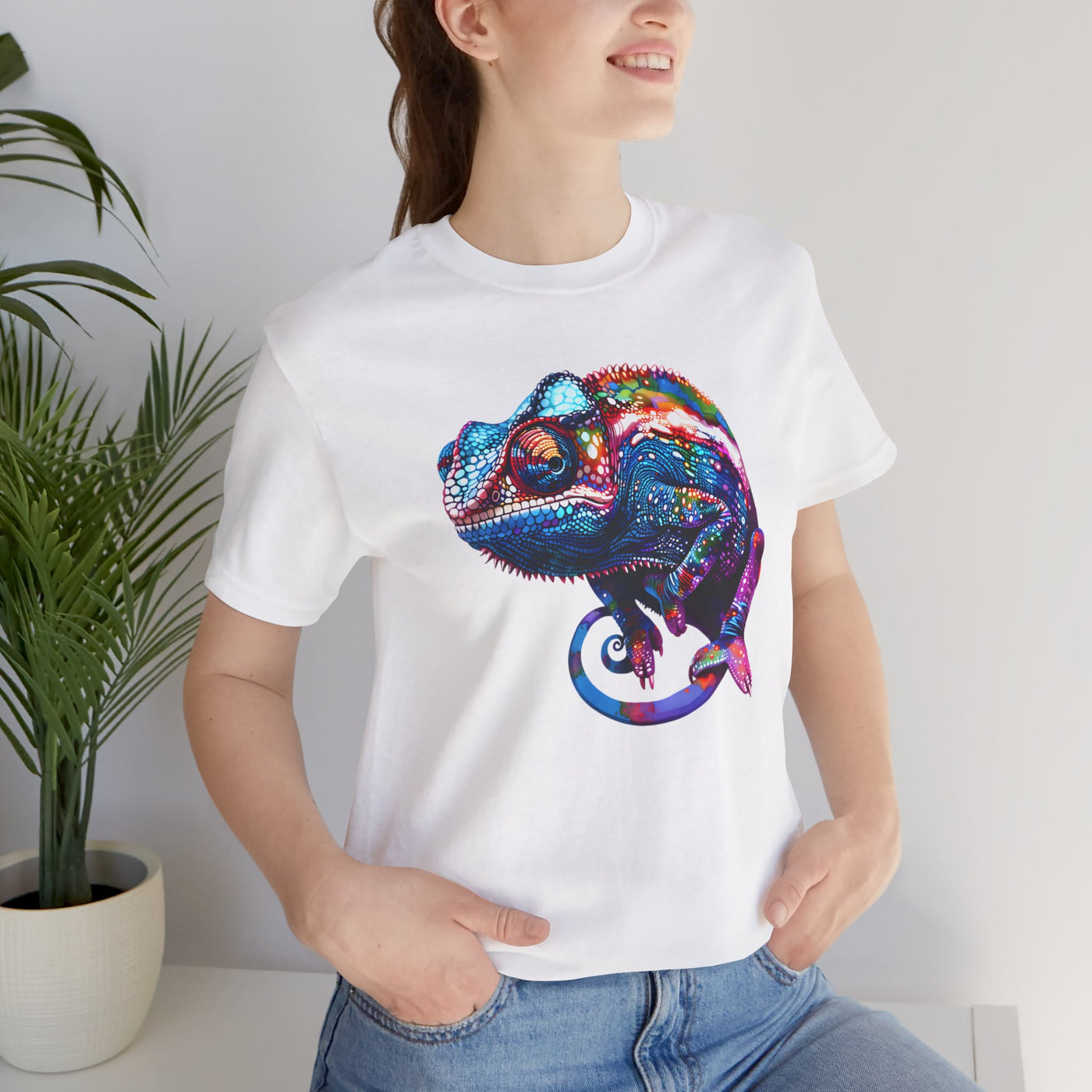 Purple chameleon t-shirt design