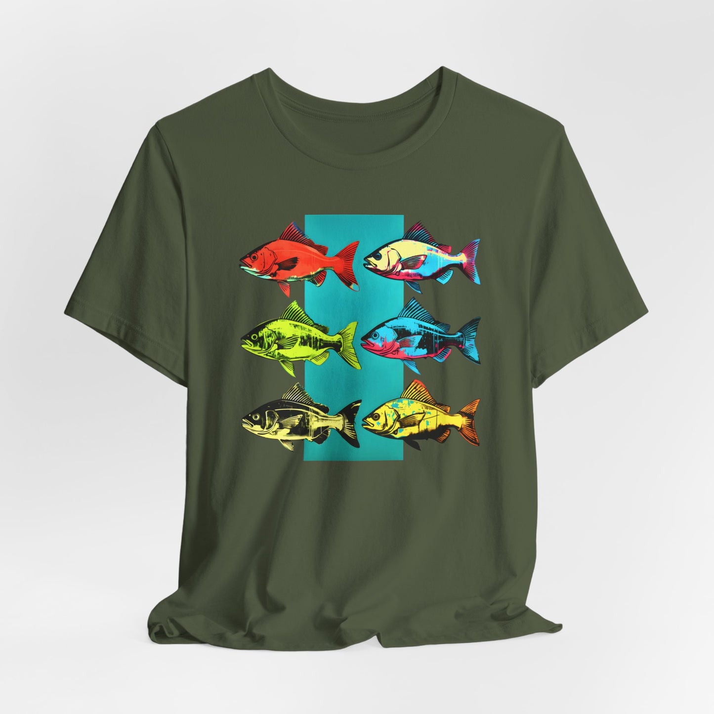 Six Andrew Warhol Style Fishes T-shirt design