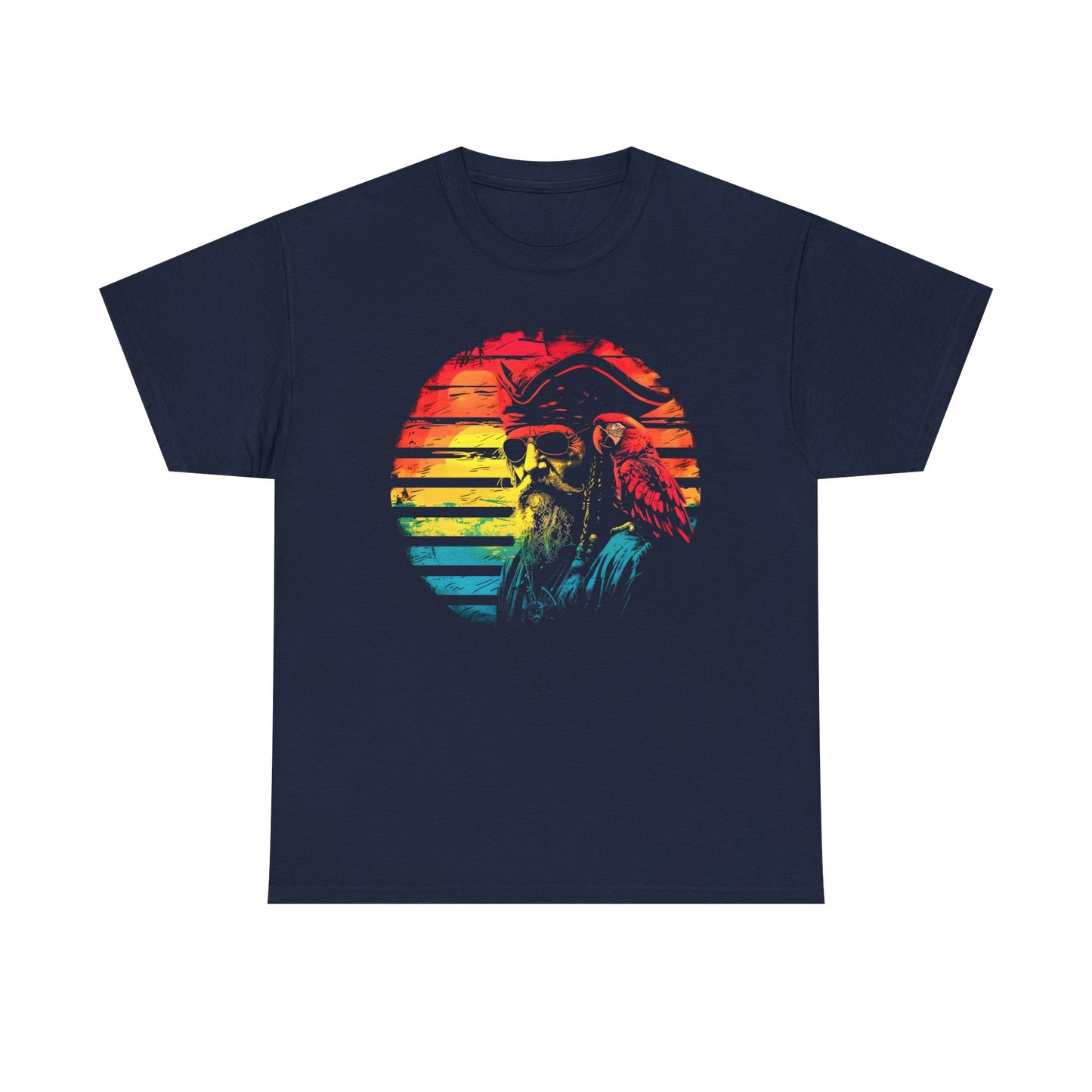 Retro Pirate Graphic Unisex Heavy Cotton Tee - Perfect for Adventure Lovers