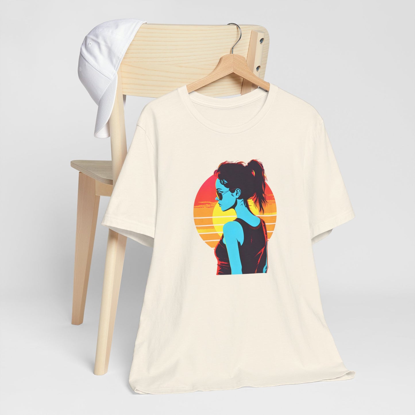 Sunset Girl In Blue T-shirt design