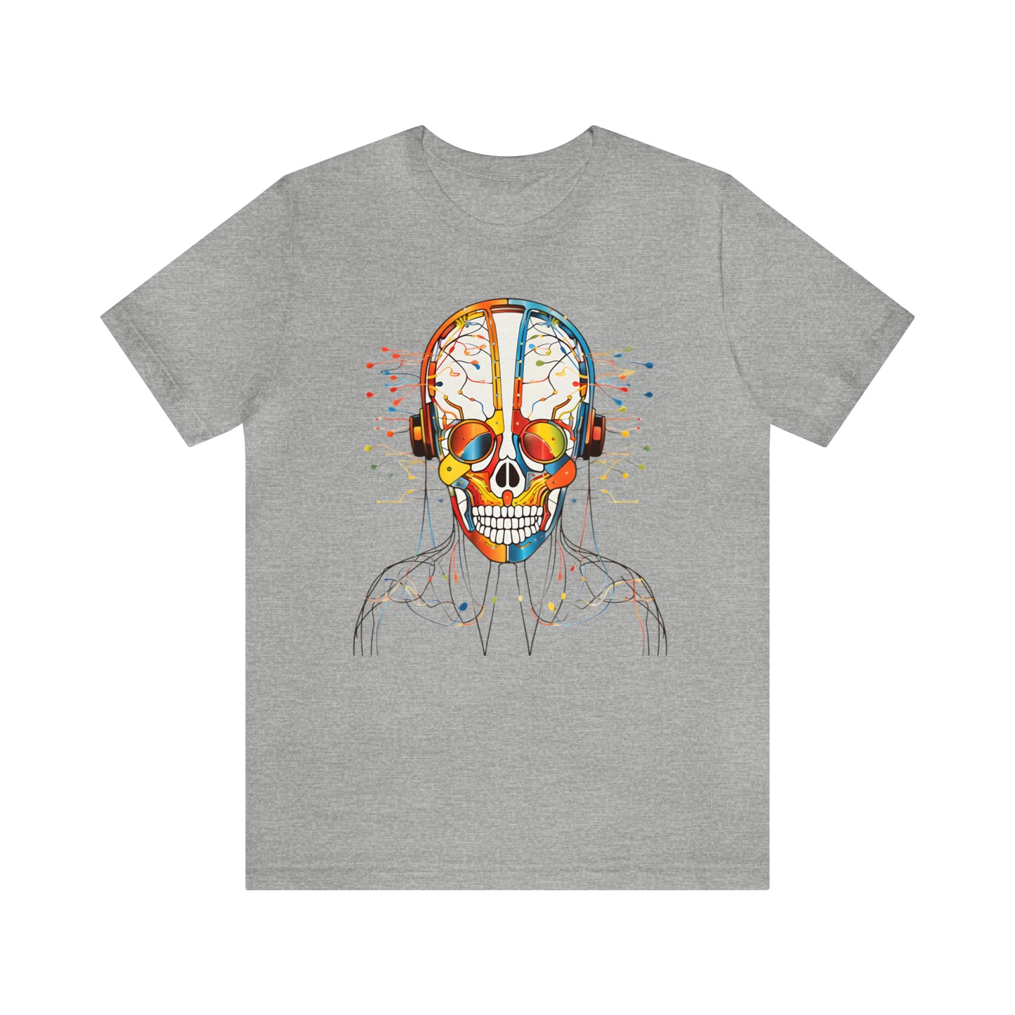 Graphical skeletons collection: Colorful Skull with Headphones Design