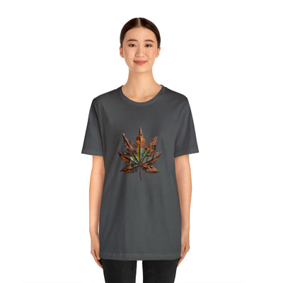 Cannabis art collection: Rusted metal cannabis leaf design