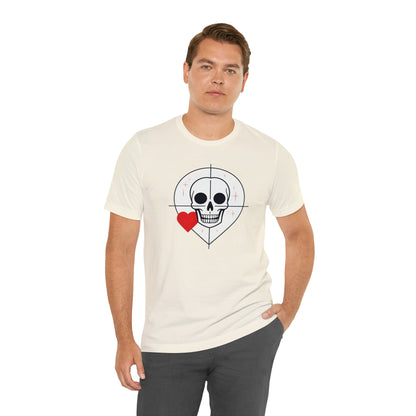 Graphical skeletons collection: Skull with a Heart Line art minimalist