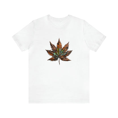 Cannabis art collection: Rusted metal cannabis leaf design