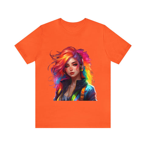 Rainbow Style Hair Avatar Girl T-Shirt