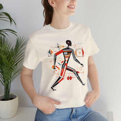 Minimalist graphics art collection: Walking Man in Suprematism Style