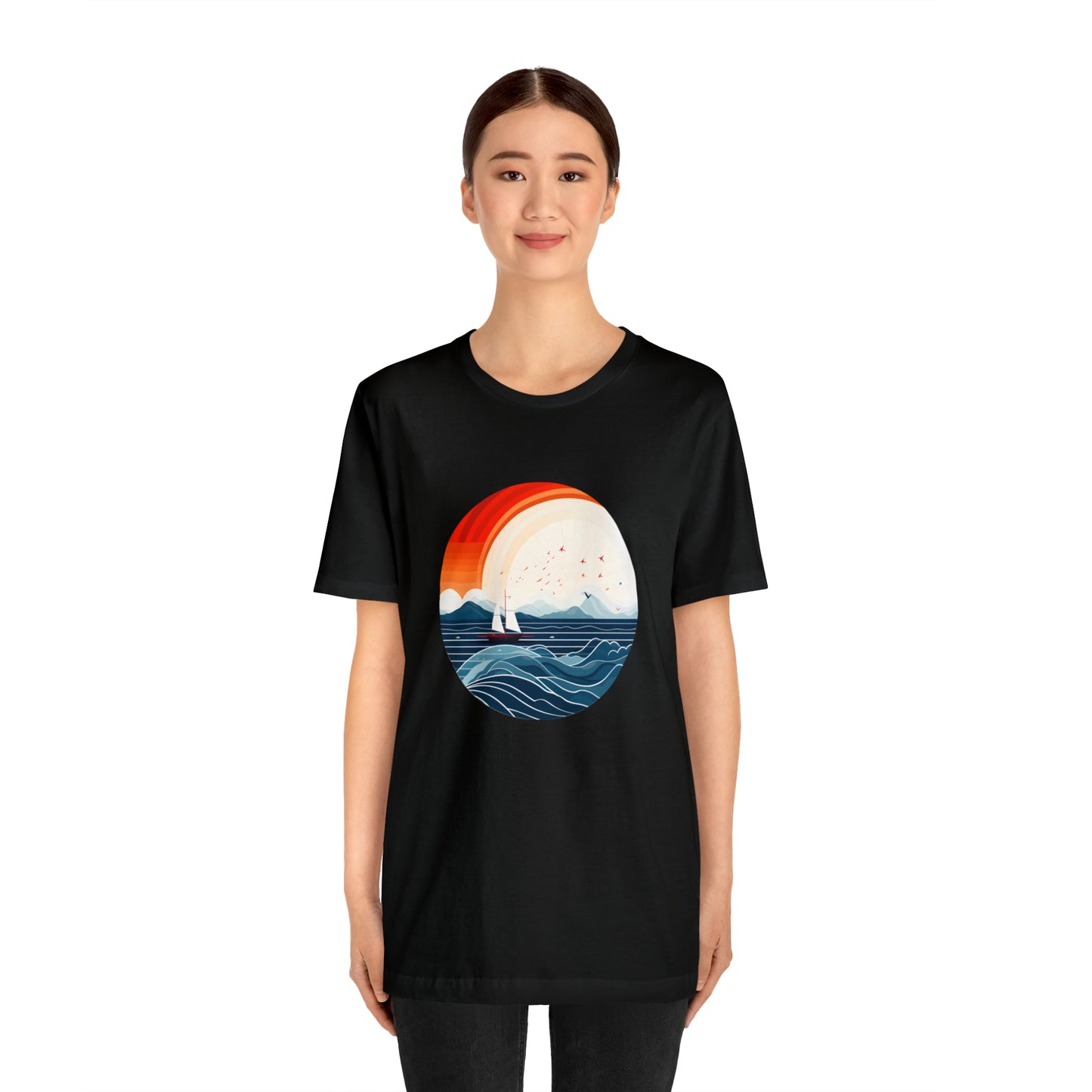 Maritime art collection: Sailing Sunrise with Waves