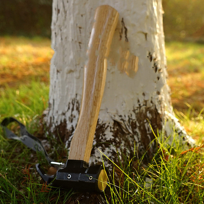 Hammer Copper Outdoor Tent With Wooden Handle Anti-slip Rope Brass Camping Hammer for Pulling Tent Nail Peg Survival Tool