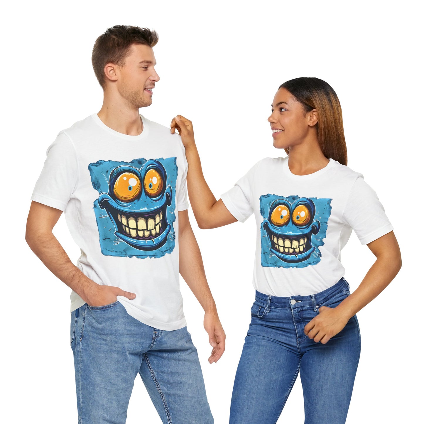 Blue Smiley Funny T-shirt design