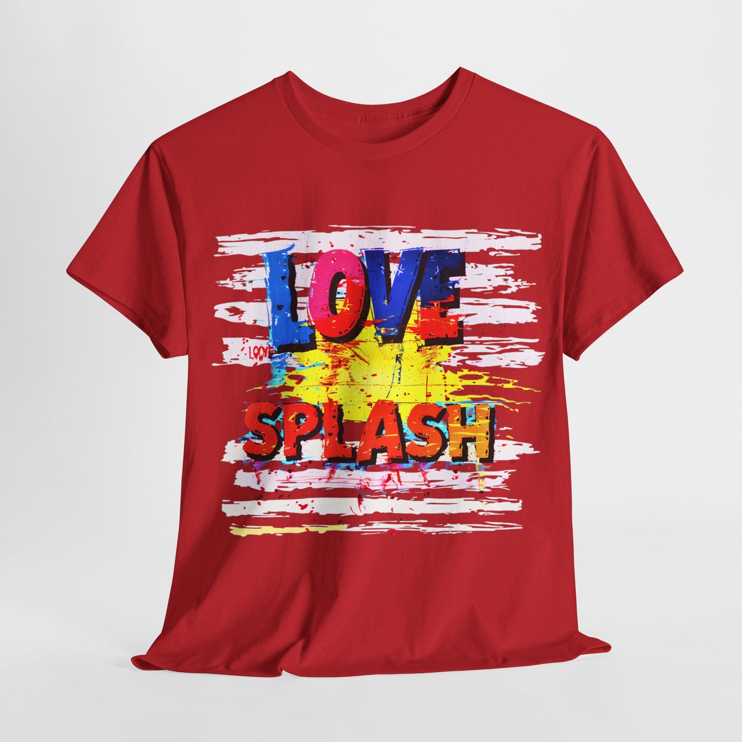 "Love Splash" Artistic T-Shirt – Abstract Heart Design Tee for Bold Fashion Statements