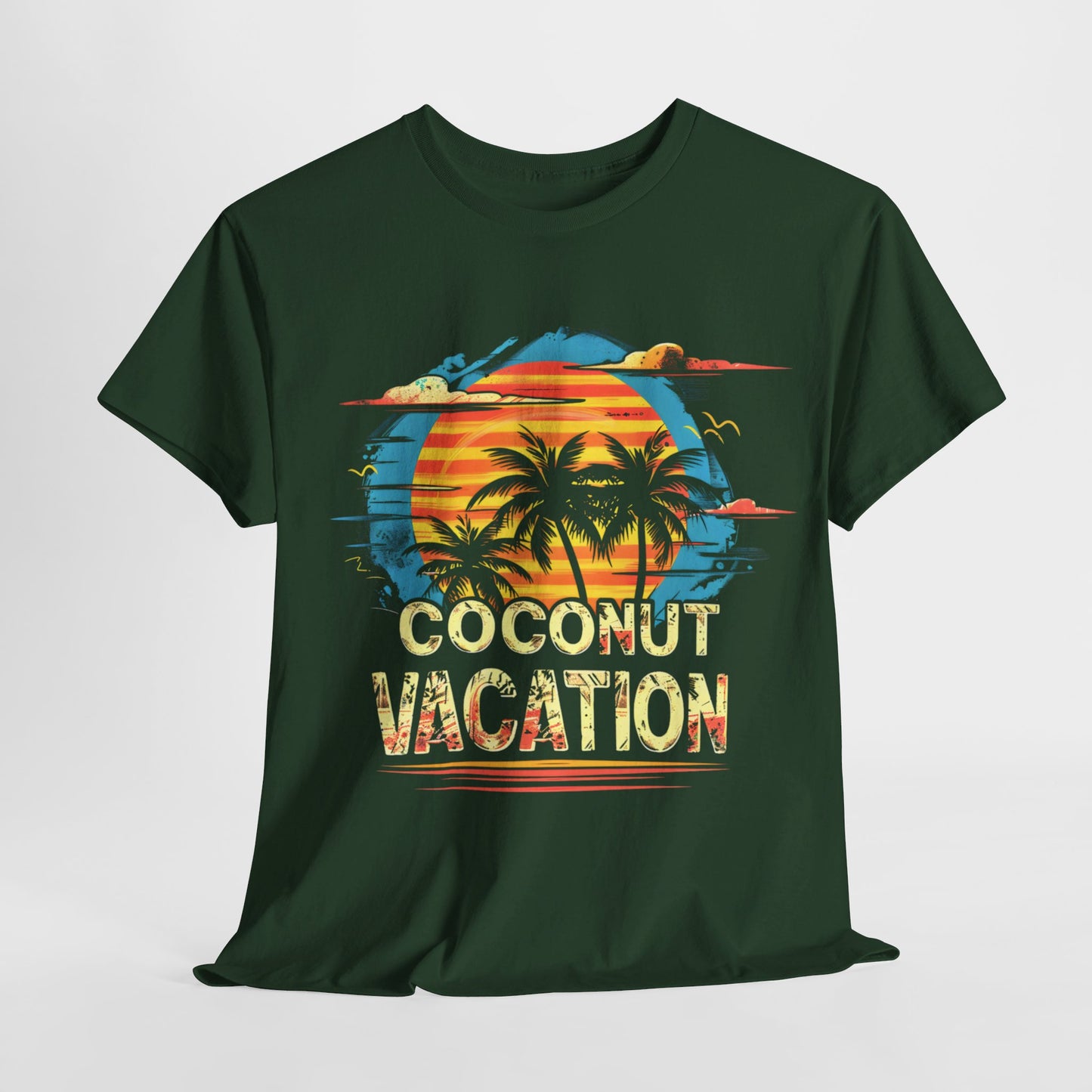 "Coconut Palms Vacation T-Shirt - Tropical Island Getaway, Summer Vibes Tee"