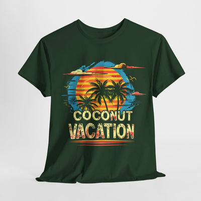 "Coconut Palms Vacation T-Shirt - Tropical Island Getaway, Summer Vibes Tee"