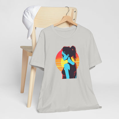 Sunset Girl In Blue T-shirt design