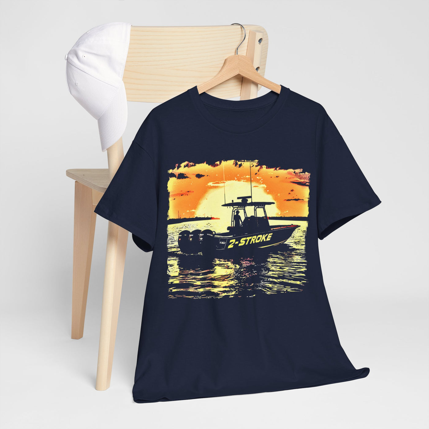 "2-Stroke Outboards Boating" - Classic Motorboating With Smoking Engines  T-Shirt"