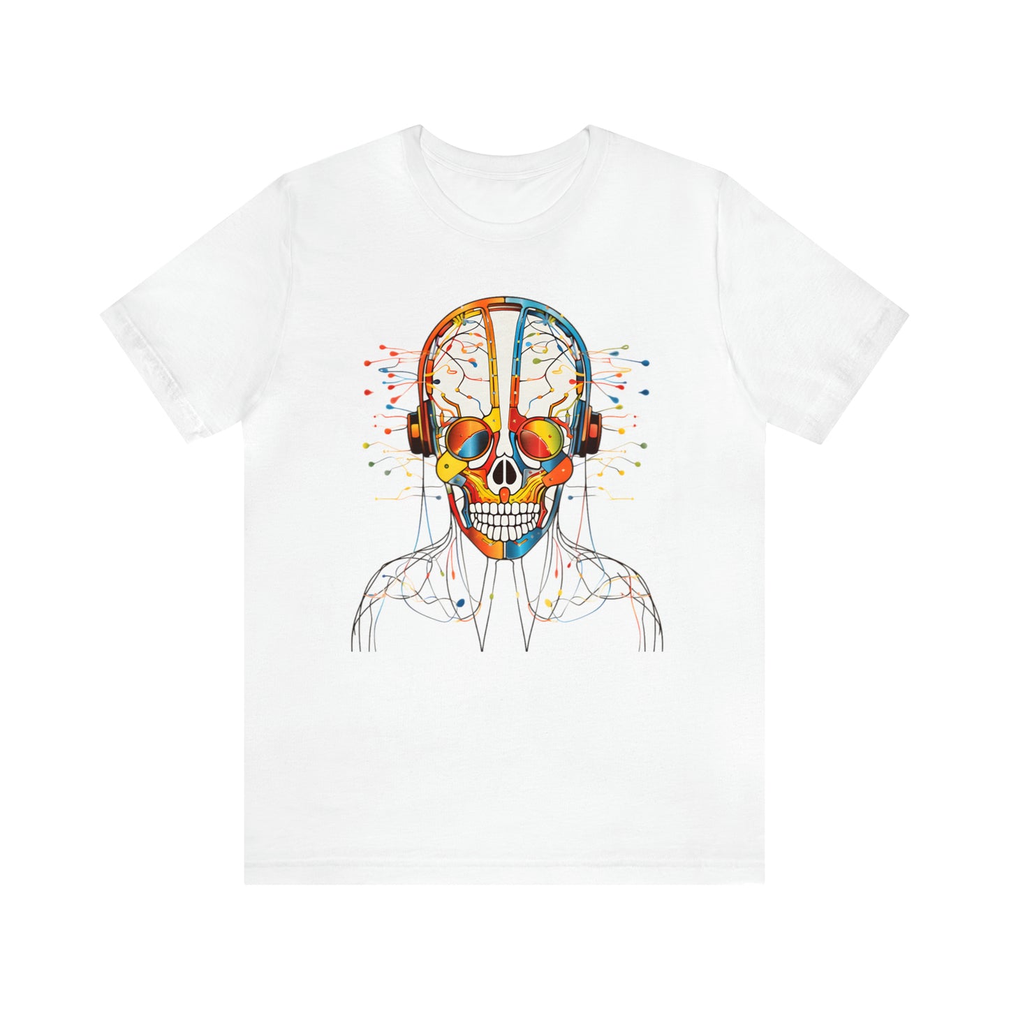 Graphical skeletons collection: Colorful Skull with Headphones Design