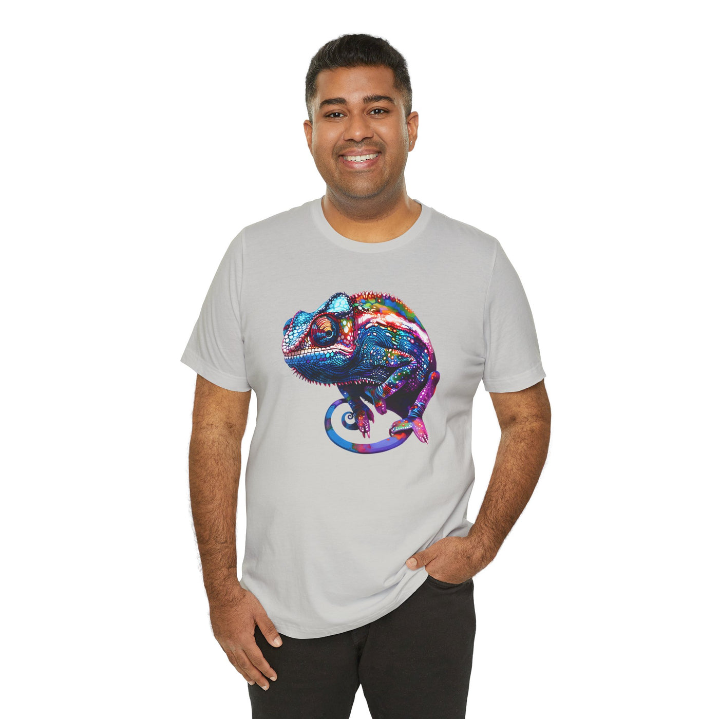 Purple chameleon t-shirt design