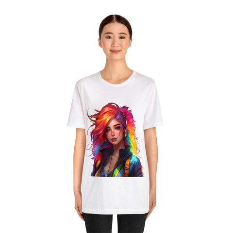 Rainbow Style Hair Avatar Girl T-Shirt