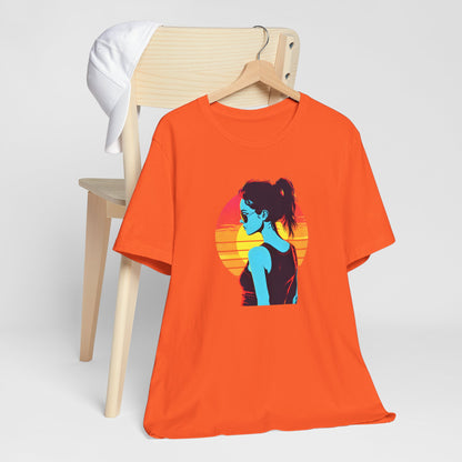 Sunset Girl In Blue T-shirt design