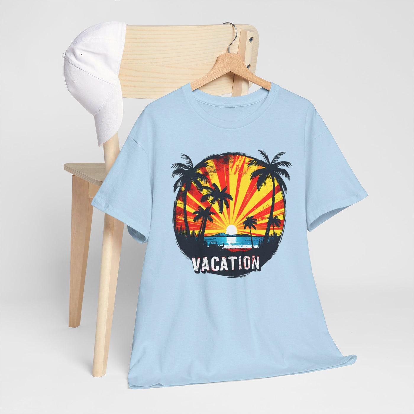 Sunset Palms Vacation T-Shirt – Retro Tropical Vibes for Your Getaway