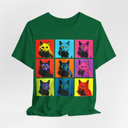 9 Andrew Warhol Style Cats T-shirt design