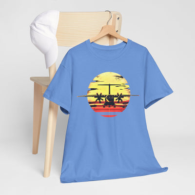 ATR-72 Turboprop Sunset Graphic T-Shirt – Aviation Art | Premium Cotton Tee