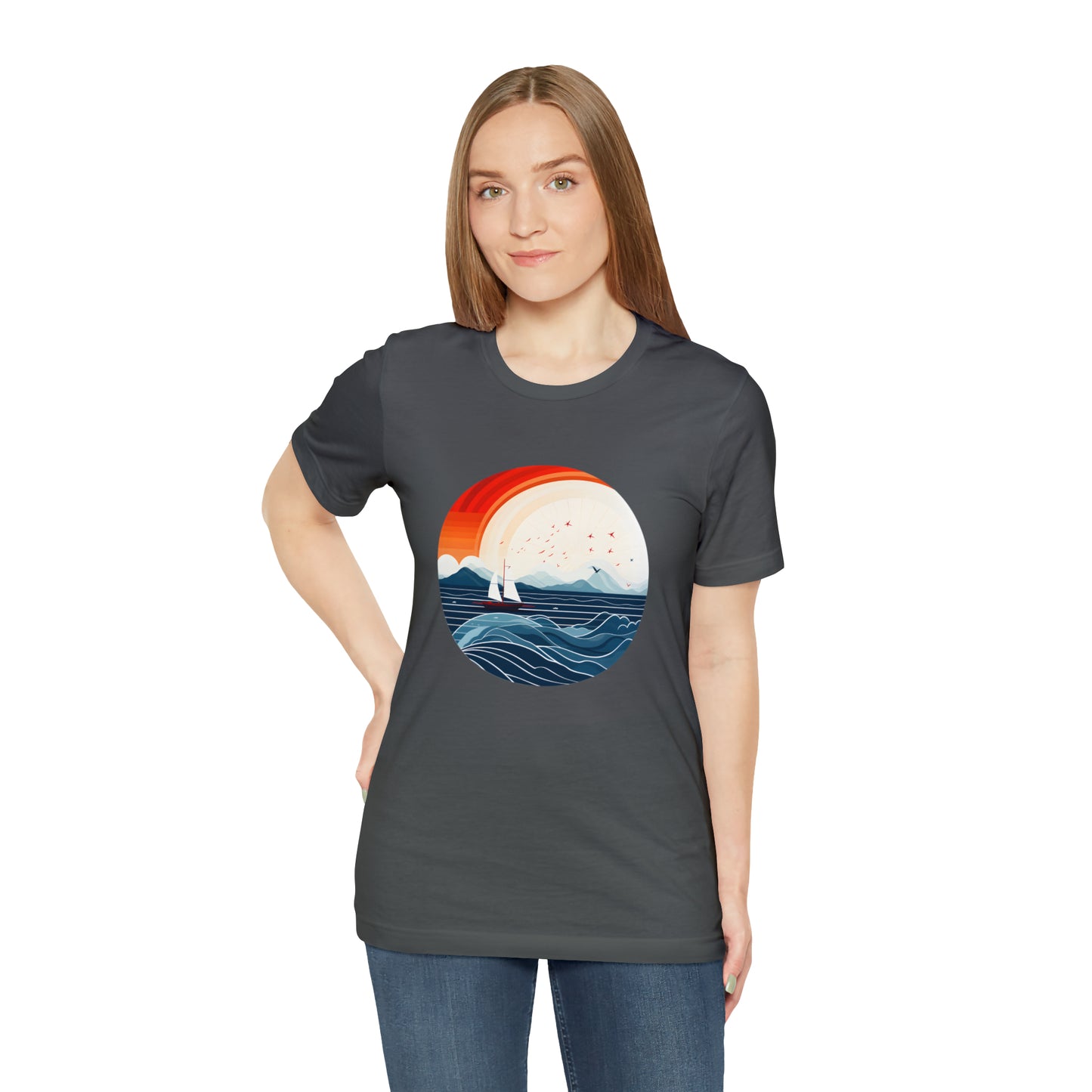 Maritime art collection: Sailing Sunrise with Waves