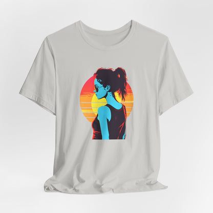 Sunset Girl In Blue T-shirt design