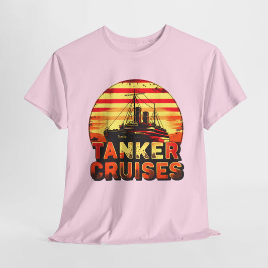 "Tanker Cruises T-Shirt - Bold Industrial Nautical Design"