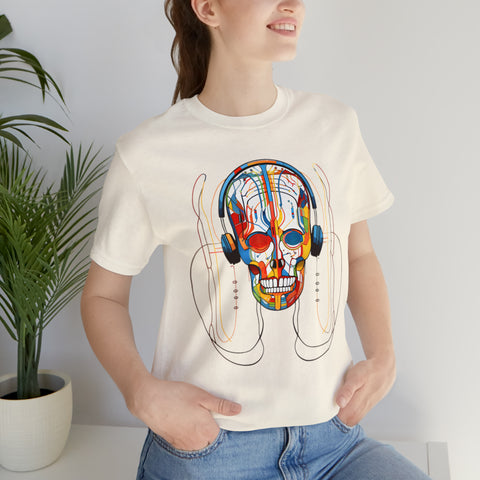 Graphical skeletons collection: Skull with Headphones Suprematism Design