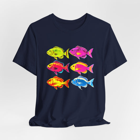 6 Fishes Pop-art Warhol Style T-shirt design