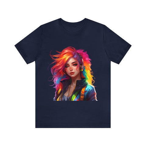 Rainbow Style Hair Avatar Girl T-Shirt