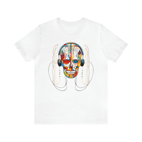 Graphical skeletons collection: Skull with Headphones Suprematism Design