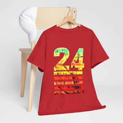 Number 24 Sunset T-Shirt | Iconic Sportswear for Fans and Athletes