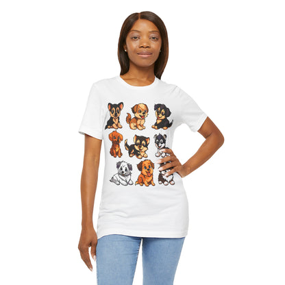 Nine Happy Puppies T-shirt design