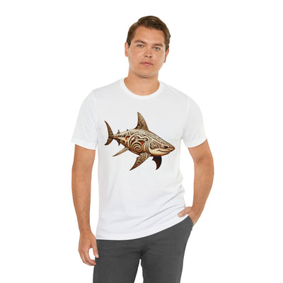 Fishy art collection: Woodcut shark artistic design