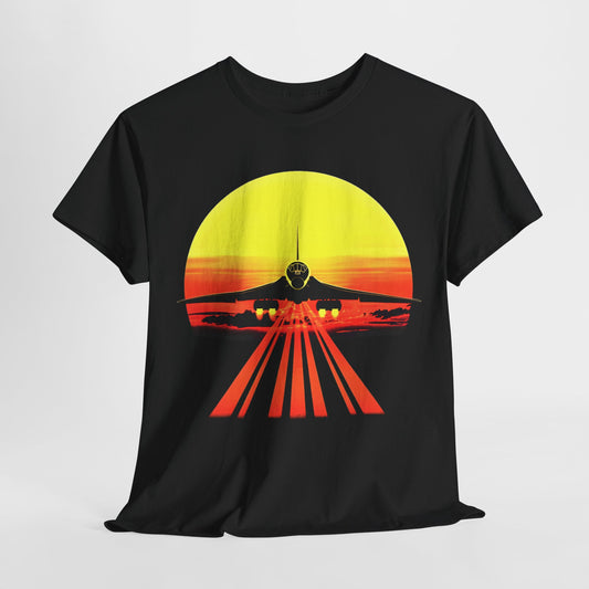 Concorde Landing Aviation Sunset T-Shirt – Supersonic Jet Graphic Tee | Premium Cotton